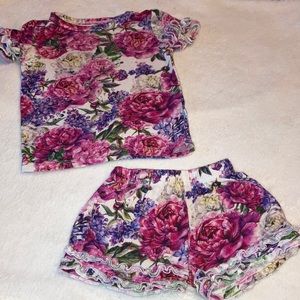 Posh Peanut “Bella” 2 Piece short pajamas 6-12 months VGUC